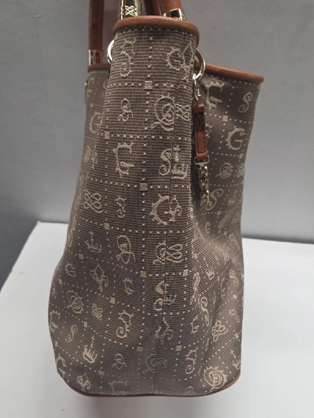 Lancel Daligramme Taupe Patterned Tote with Leather Trim Salvador Dali 2012 - Picture 15 of 16